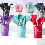 طقم معالق سيليكون حراري 12 قطعة