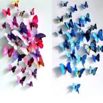 طقم فراشات مغناطيسية لاصقة للتزين