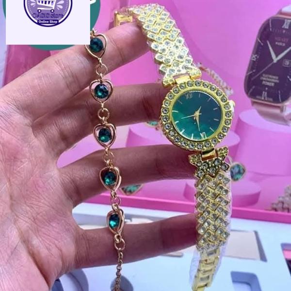 ساعة نسائيه مع اكسسوارات هدية