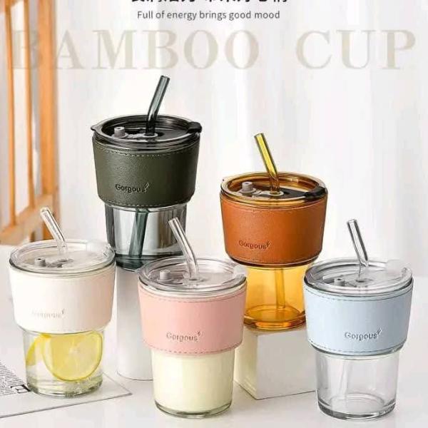 كوب زجاجي عسلي